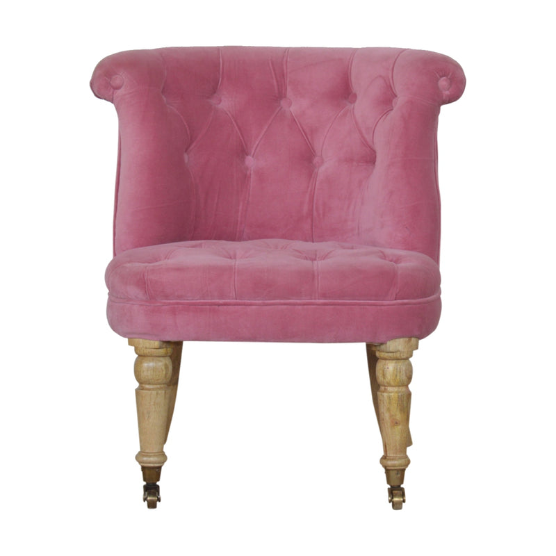 Velvet Accent Chair - Rose Pink