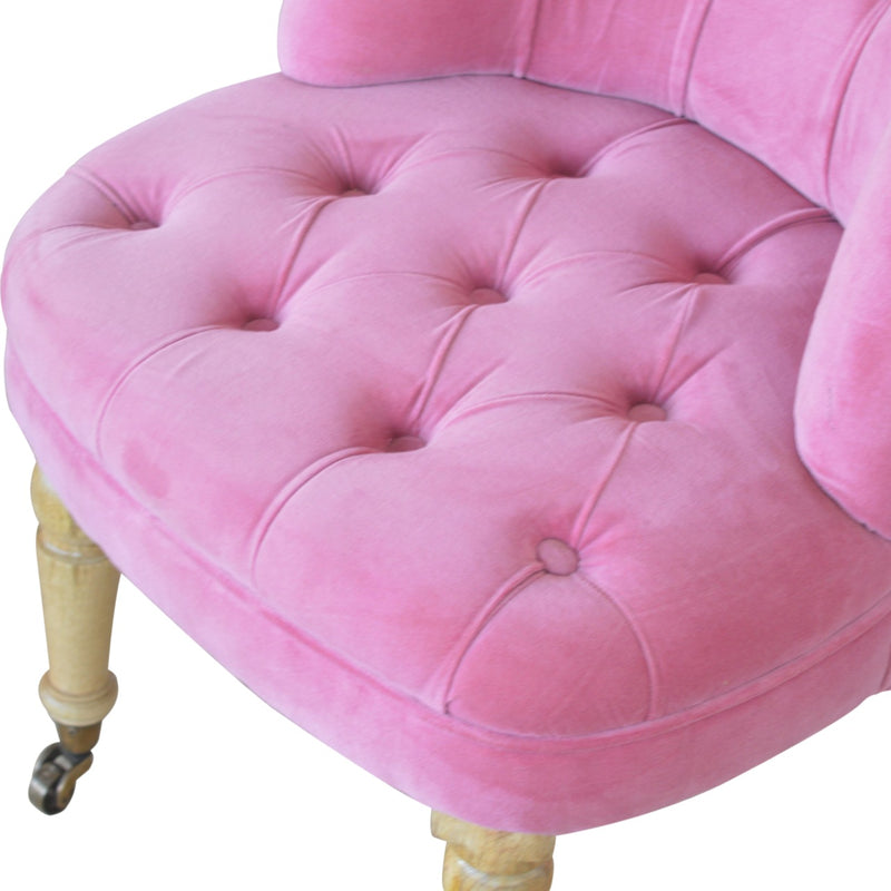 Velvet Accent Chair - Rose Pink