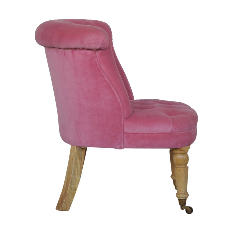 Velvet Accent Chair - Rose Pink