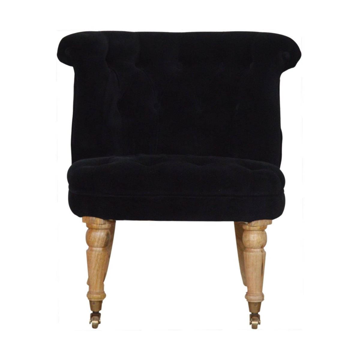 Velvet Accent Chair - Jet Black