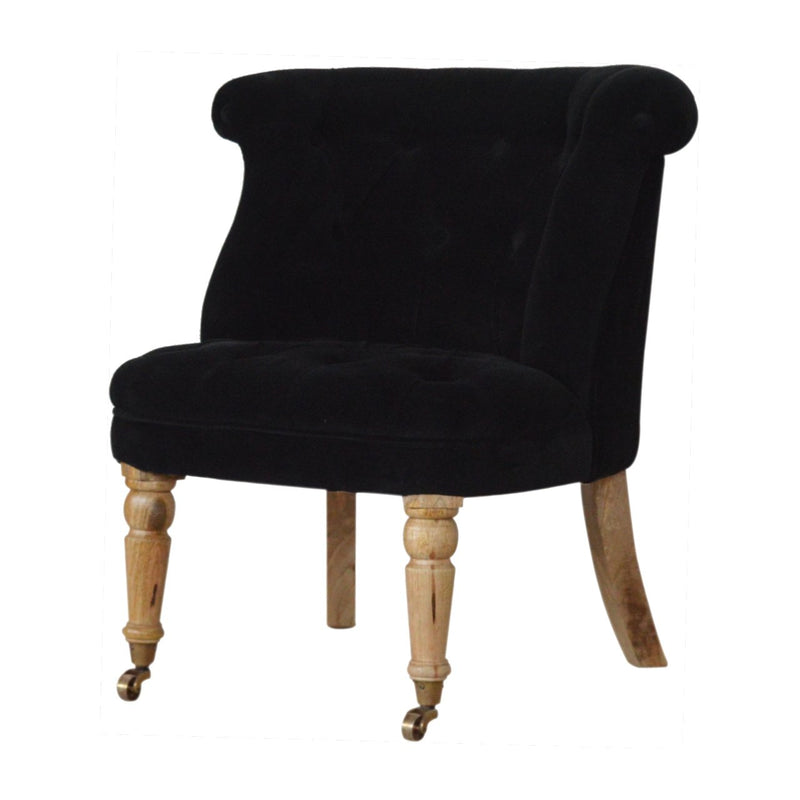 Velvet Accent Chair - Jet Black