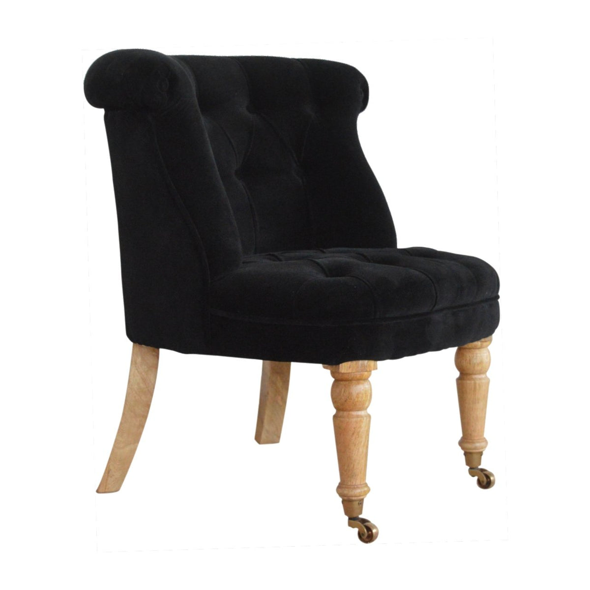 Velvet Accent Chair - Jet Black