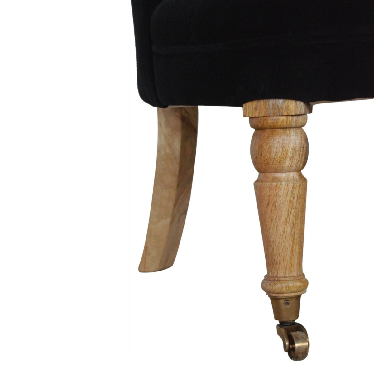 Velvet Accent Chair - Jet Black
