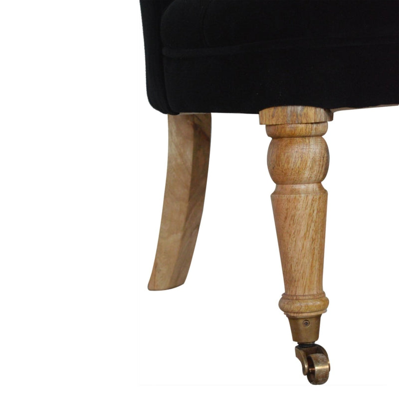Velvet Accent Chair - Jet Black