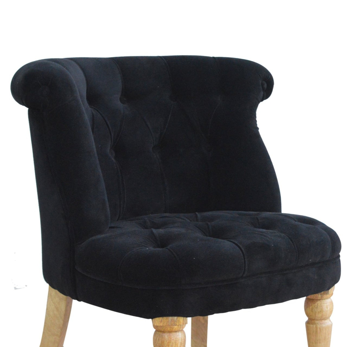 Velvet Accent Chair - Jet Black