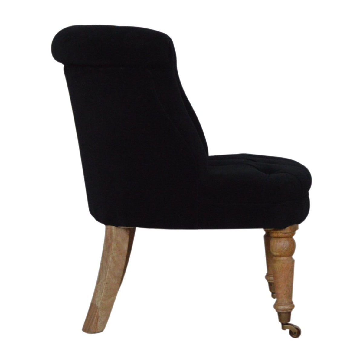 Velvet Accent Chair - Jet Black