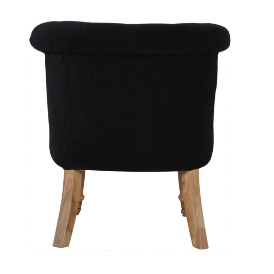 Velvet Accent Chair - Jet Black