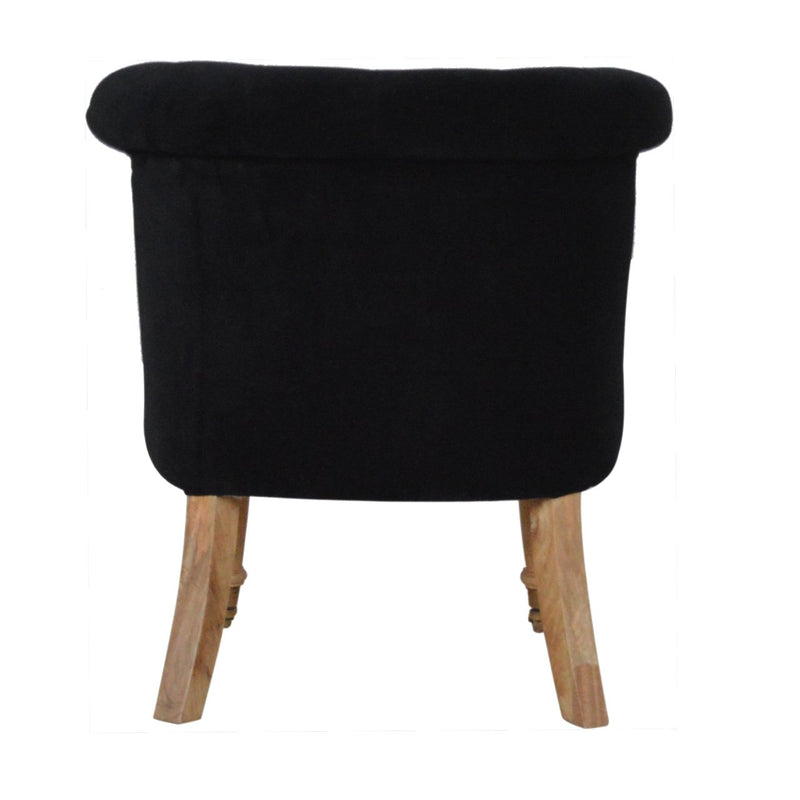 Velvet Accent Chair - Jet Black