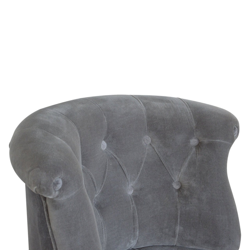 Velvet Accent Chair - Silver Grey