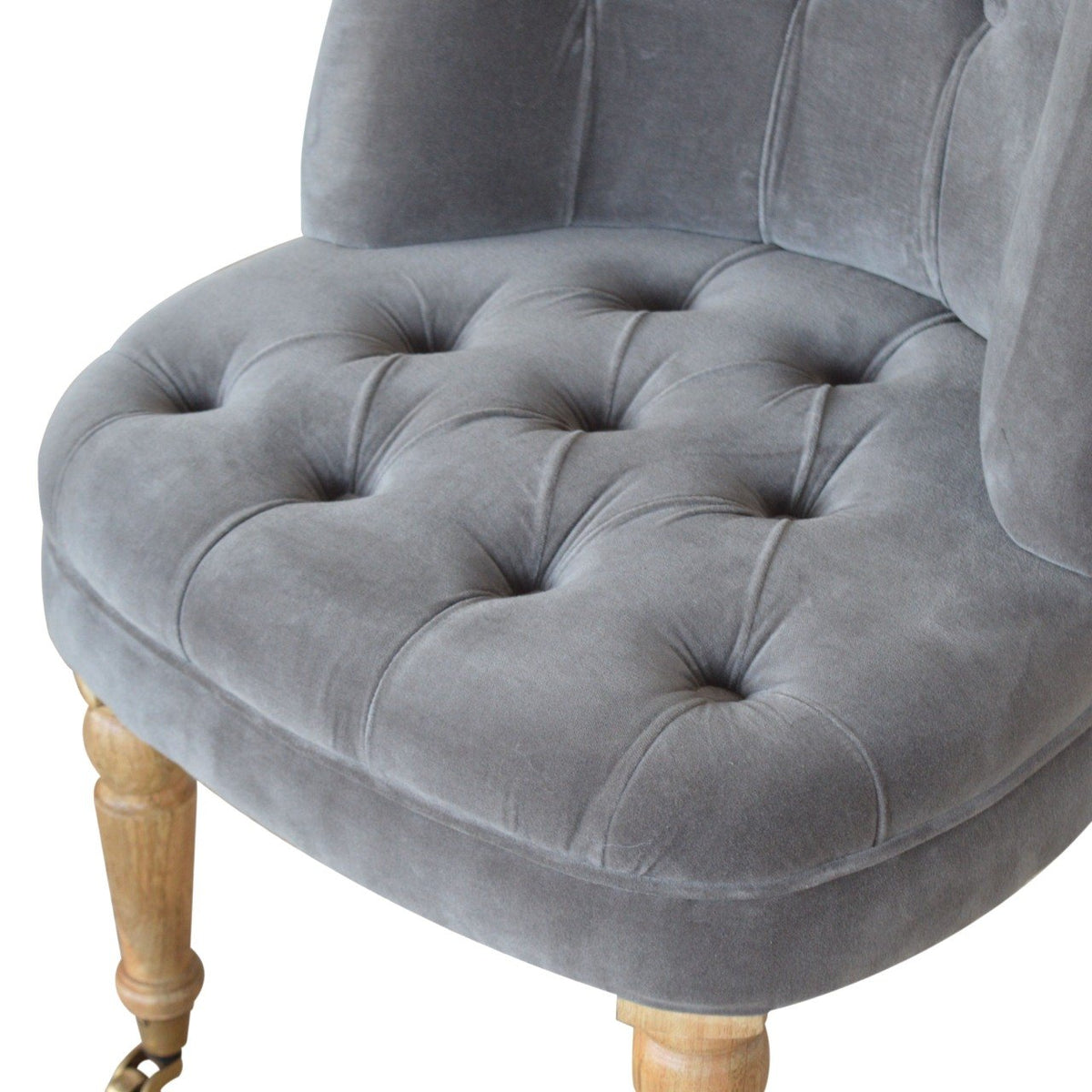 Velvet Accent Chair - Silver Grey