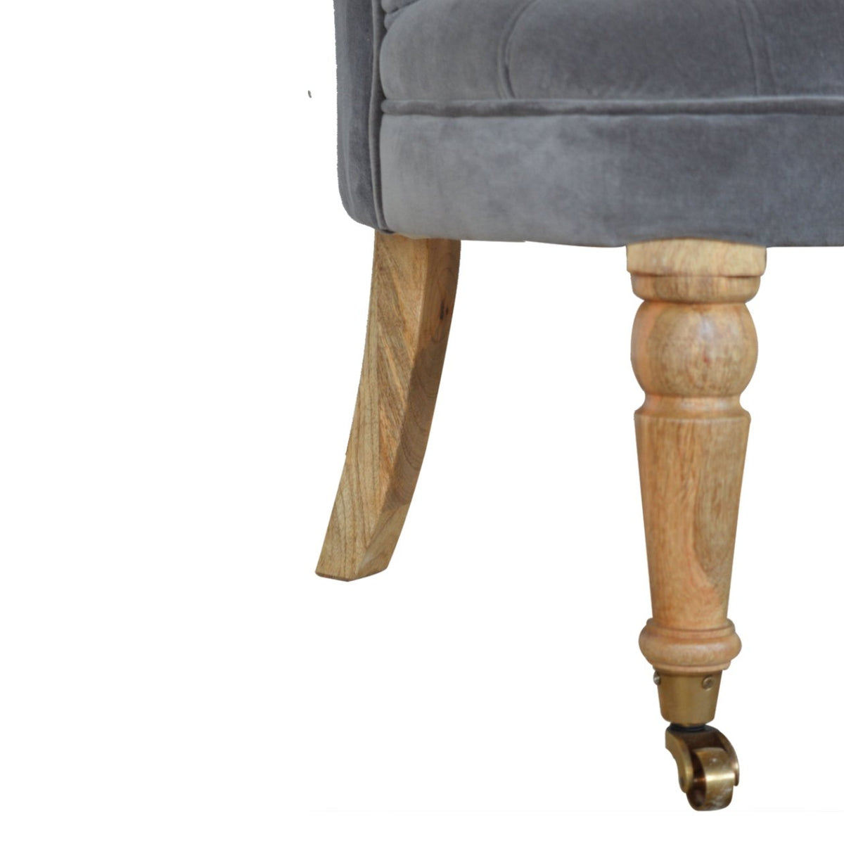 Velvet Accent Chair - Silver Grey