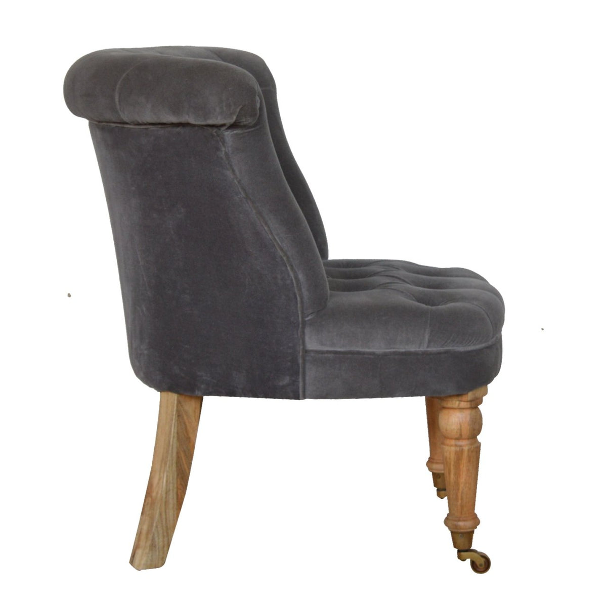 Velvet Accent Chair - Silver Grey