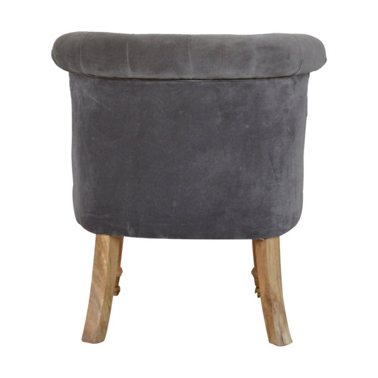 Velvet Accent Chair - Silver Grey