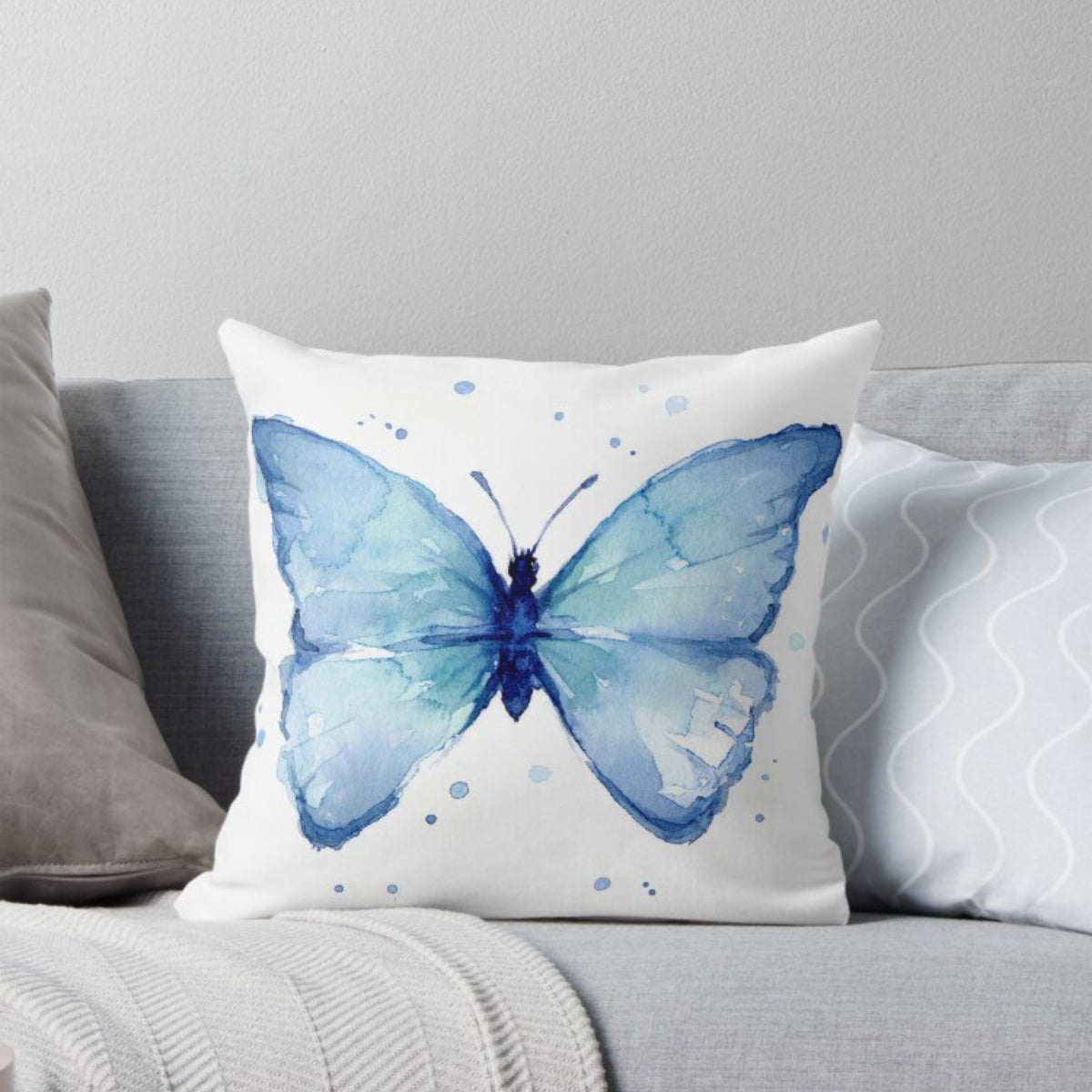 Water Colour Butterfly Cushion