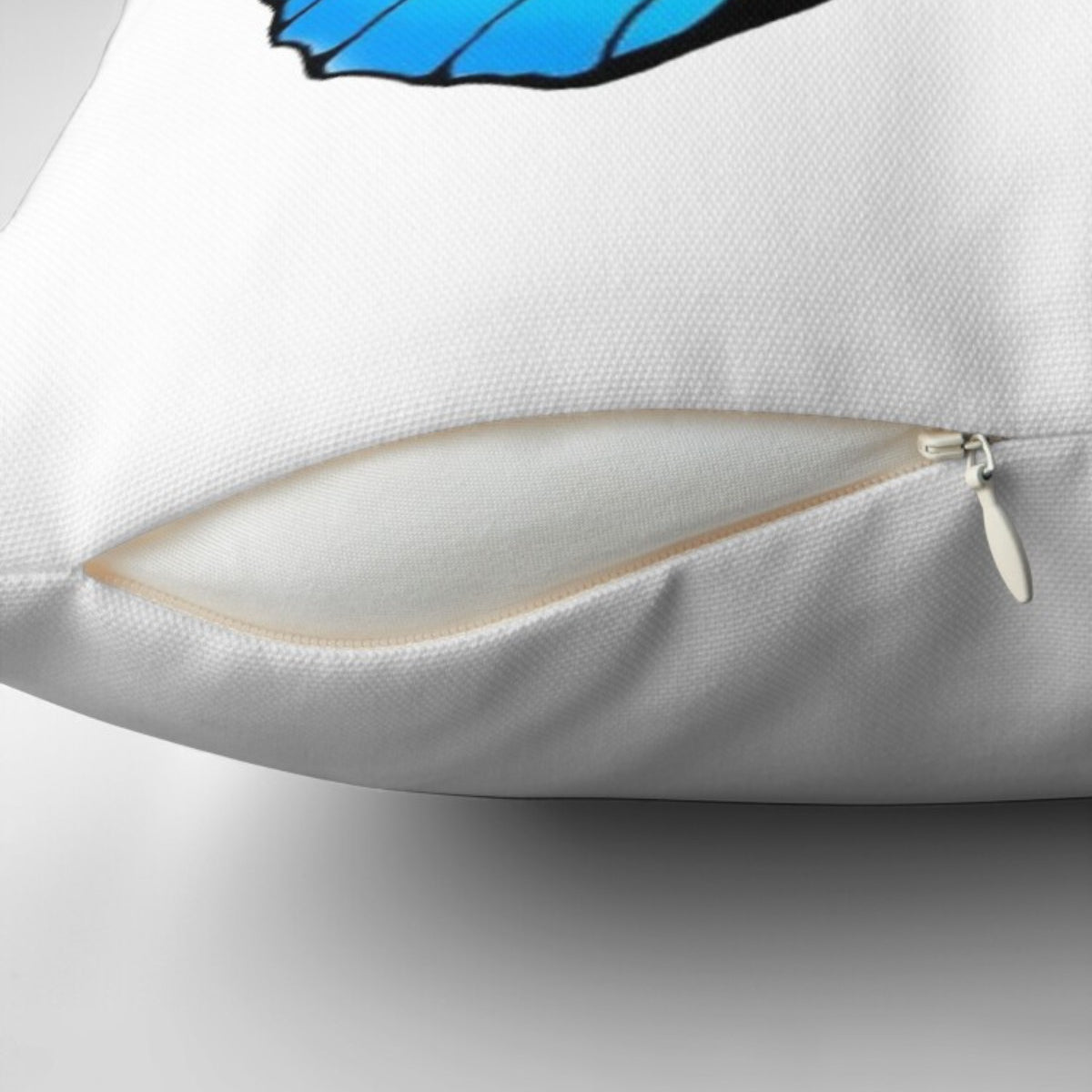Crisp Blue Butterfly Cushion