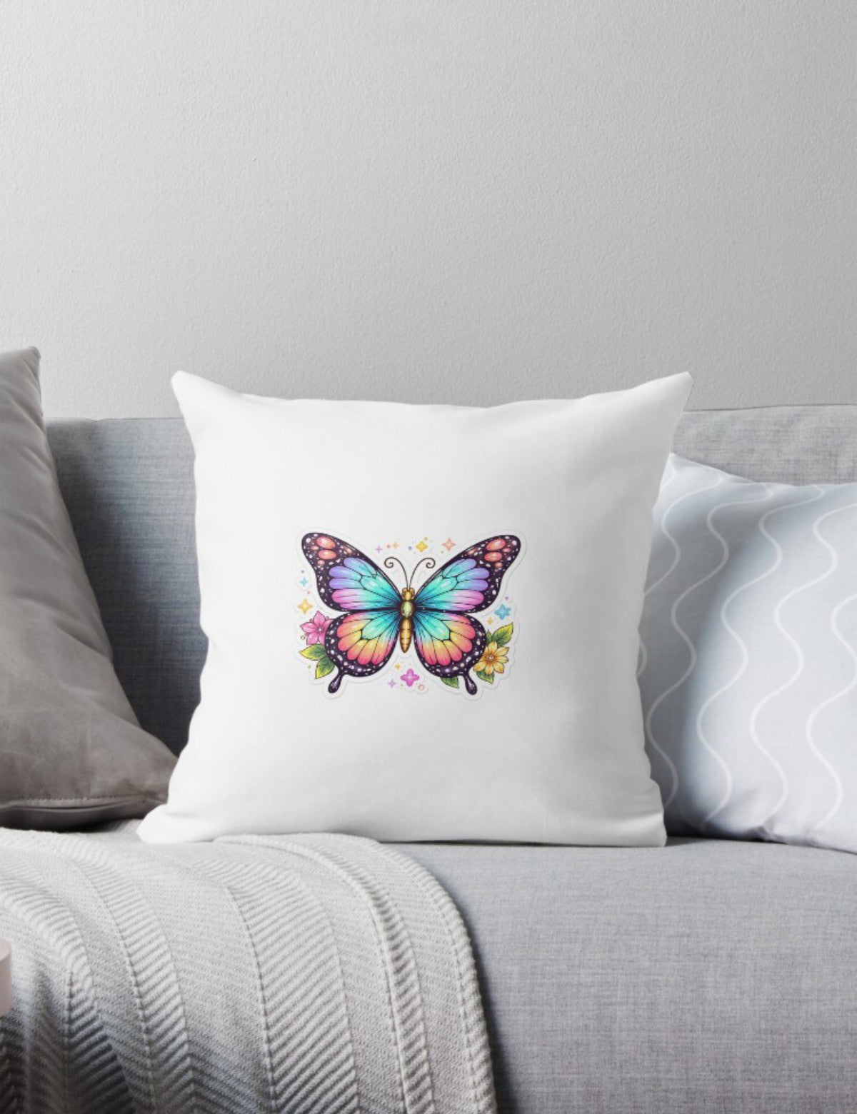 Little Rainbow Butterfly Cushion